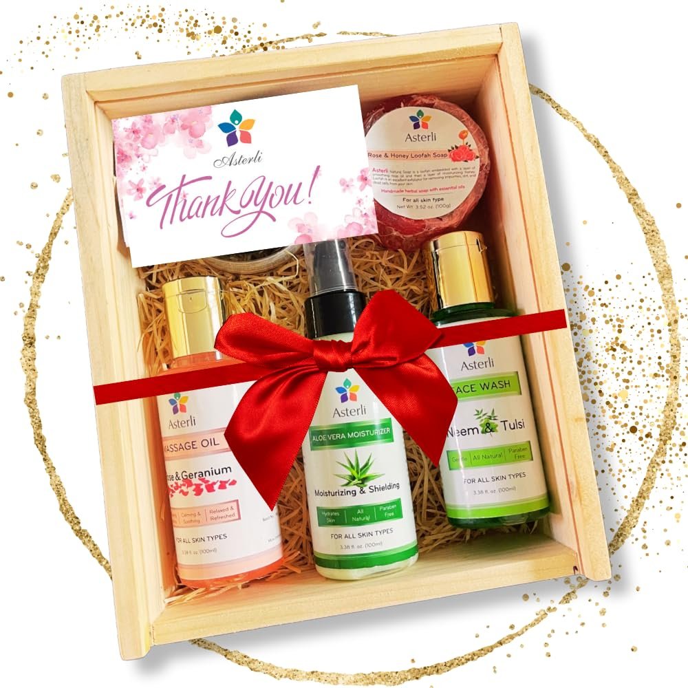 Natural 5-in-1 Self Care Skin Care Gift Box for Women | Unique Gifts for Women| Woman Who Has Everything Gift