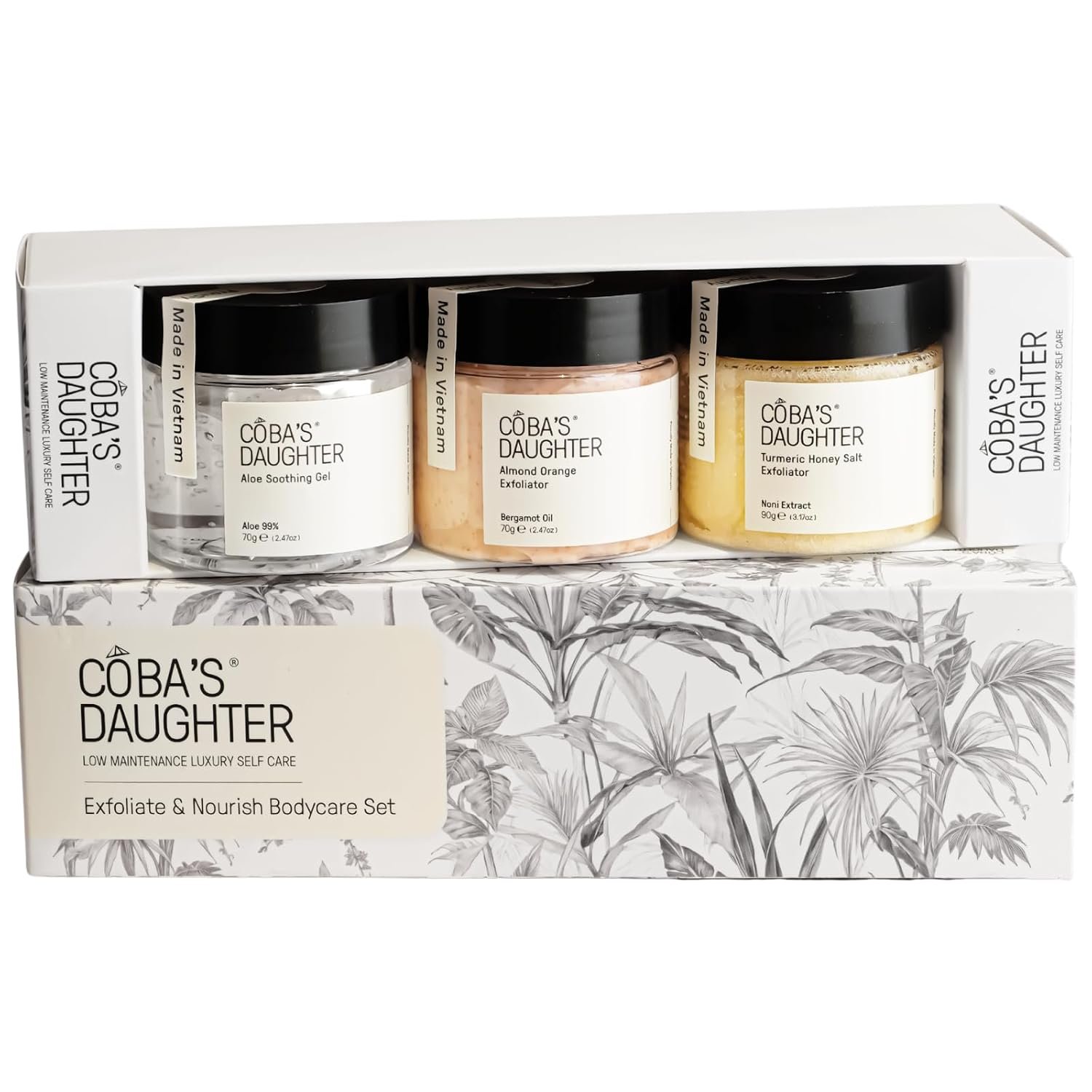 COBA’S DAUGHTER Luxury Mini Spa Gift Set for Women – 3-Piece Body Care | Birthday & Mother’s Day gift for her | Honey Turmeric, Almond Orange & Aloe Vera | Travel-size Self Care