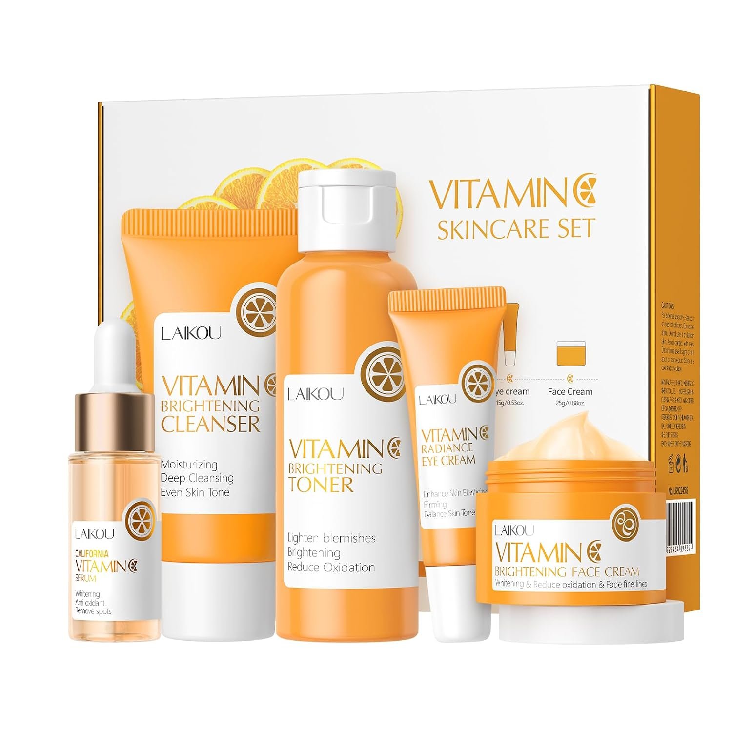 Skin Care Set, Facial Skin Care Products, Skin Care Kit with Vitamin C Serum, Cleanser, Toner, Eye Cream, Face Cream 5pcs for Women Teen Girls Mom Daughter Lover Mother’s Day Birthday Christmas