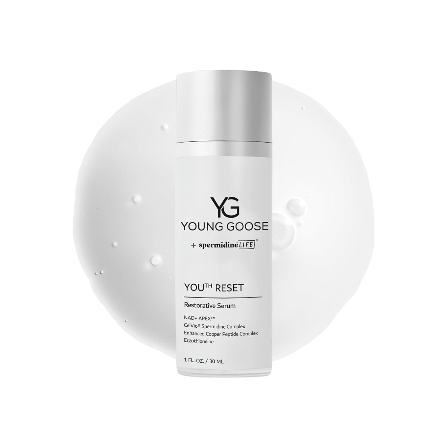 Youth Reset Face Serum, Peptides & Resveratrol, 30 mL