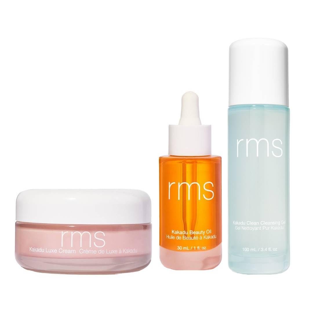 RMS Beauty Kakadu Luxe Cream, Kakadu Beauty Oil – Natural Vitamin C Face Oil and Kakadu Clean Cleansing Gel – Silicone-Free Gel to Foam Gentle Facial Cleanser