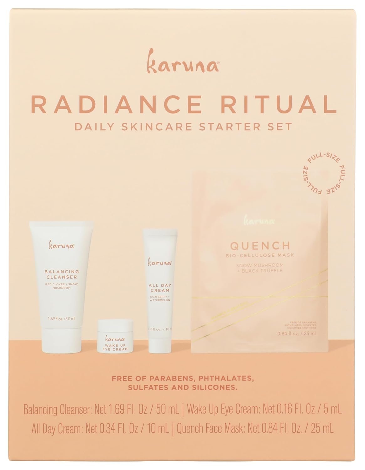 Karuna Skin Daily Skincare Beauty Kit 4pc, 3.03 OZ